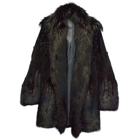 vintage gucci fur coat|gucci black diamond quilted coat.